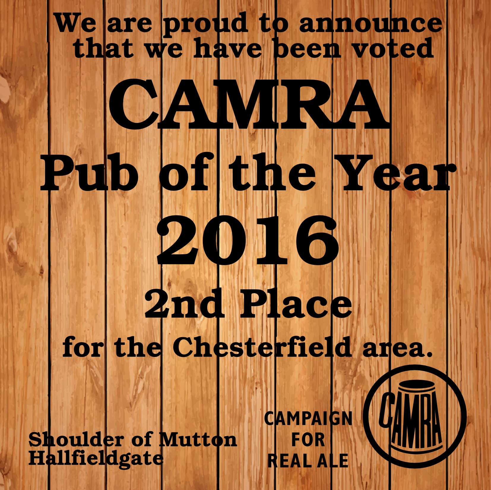 Pub of the Year 2016 - 2nd place